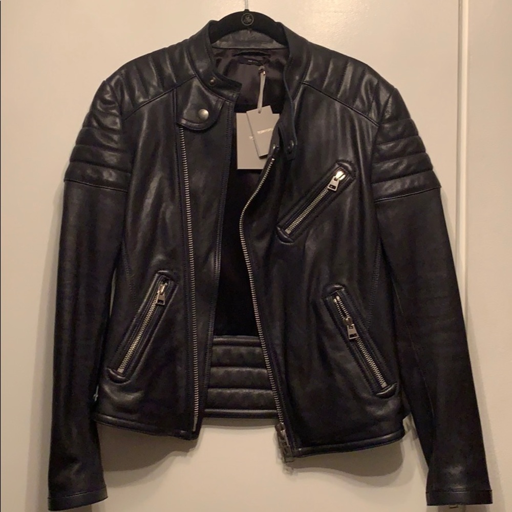 Authentic Tom Ford leather jacket NEW with tags 48